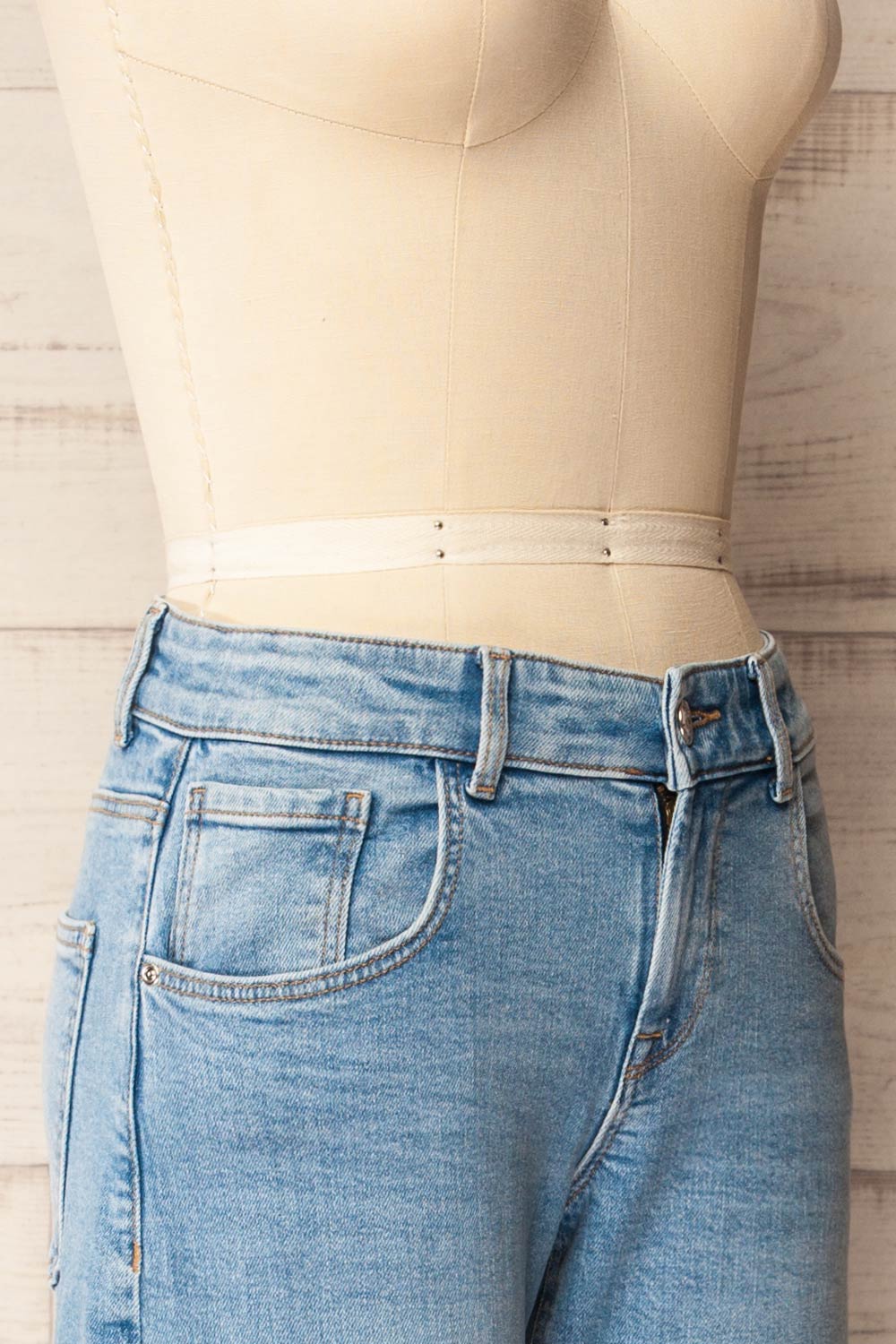 Fermo | Low-Rise Blue Denim Pants
