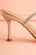Fonda | Gold Heel Sandals with Bows