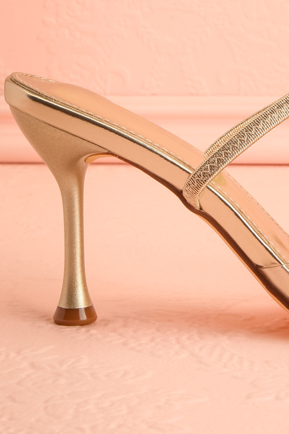 Fonda | Gold Heel Sandals with Bows