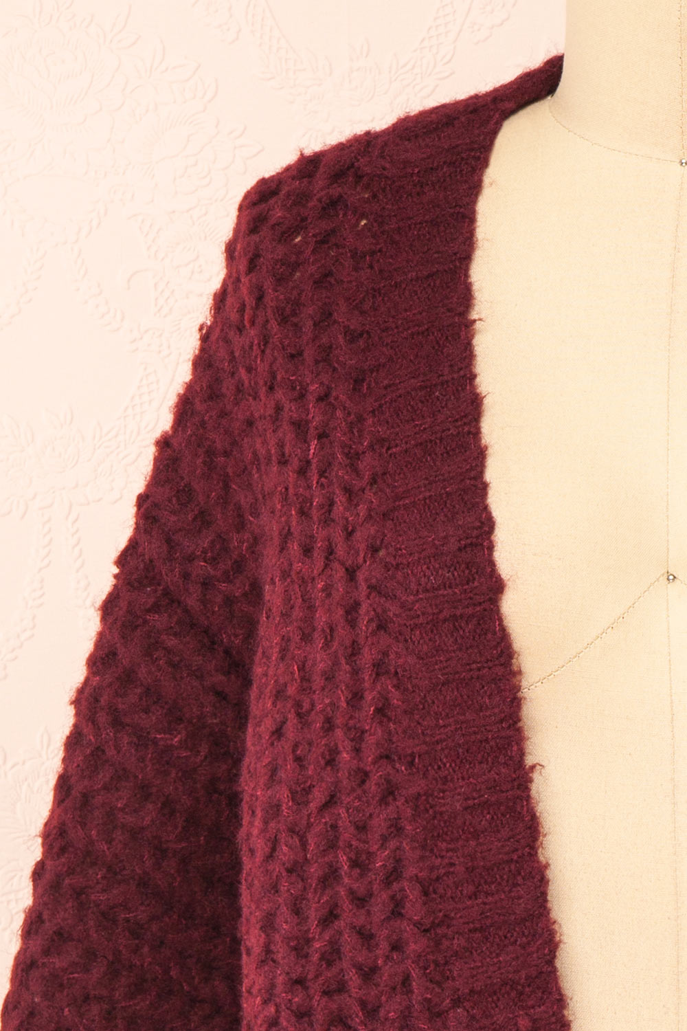 Francoise Burgundy | Knit Open-Front Cardigan
