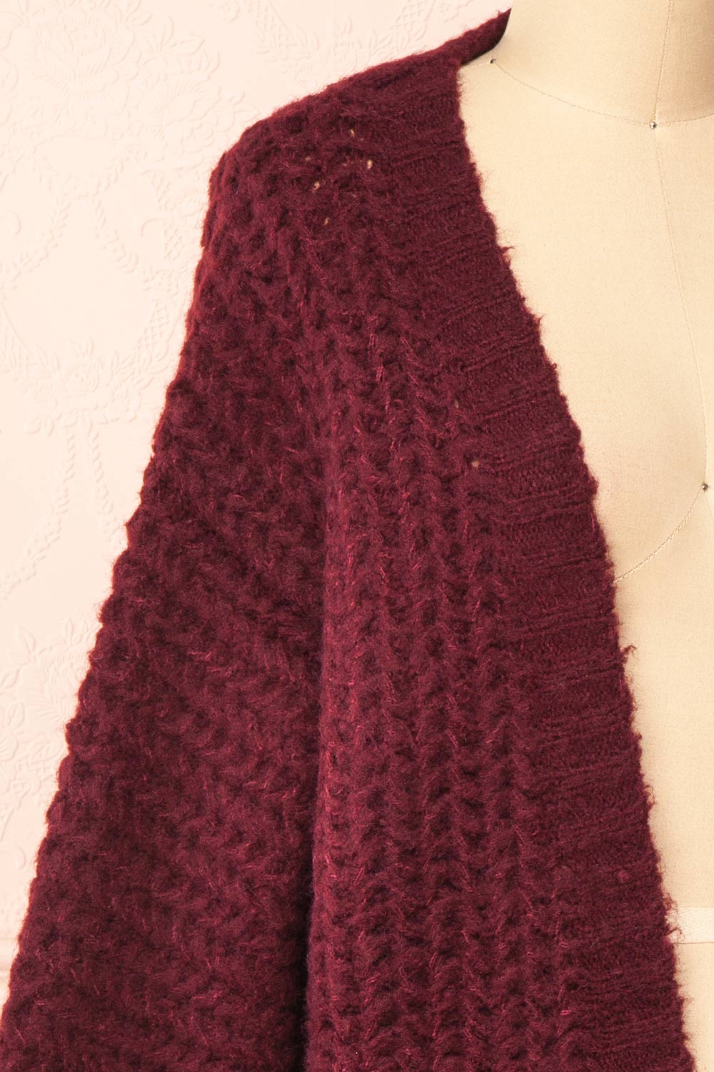 Francoise Burgundy | Knit Open-Front Cardigan