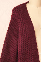 Francoise Burgundy | Knit Open-Front Cardigan