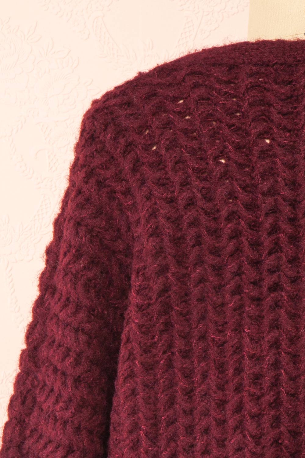 Francoise Burgundy | Knit Open-Front Cardigan