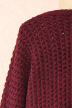 Francoise Burgundy | Knit Open-Front Cardigan