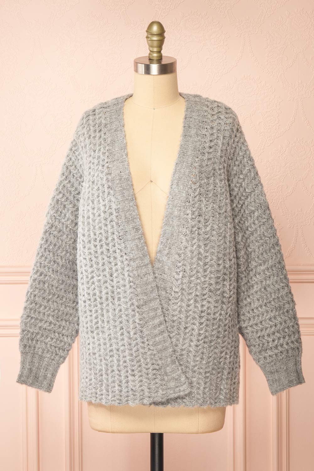 Francoise Grey | Knit Open-Front Cardigan
