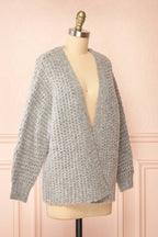 Francoise Grey | Knit Open-Front Cardigan