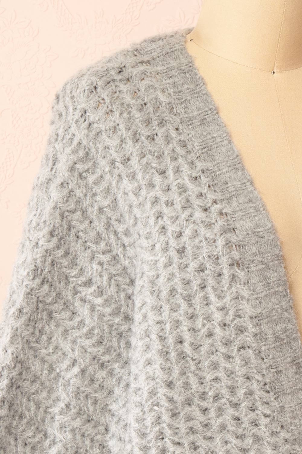 Francoise Grey | Knit Open-Front Cardigan