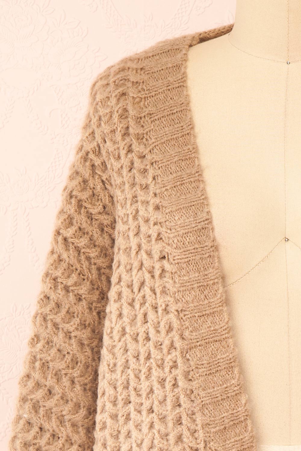 Francoise Taupe | Knit Open-Front Cardigan