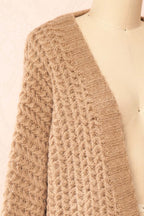 Francoise Taupe | Knit Open-Front Cardigan