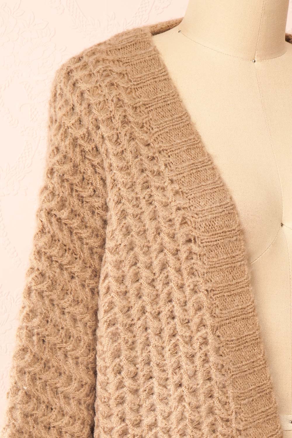 Francoise Taupe | Knit Open-Front Cardigan