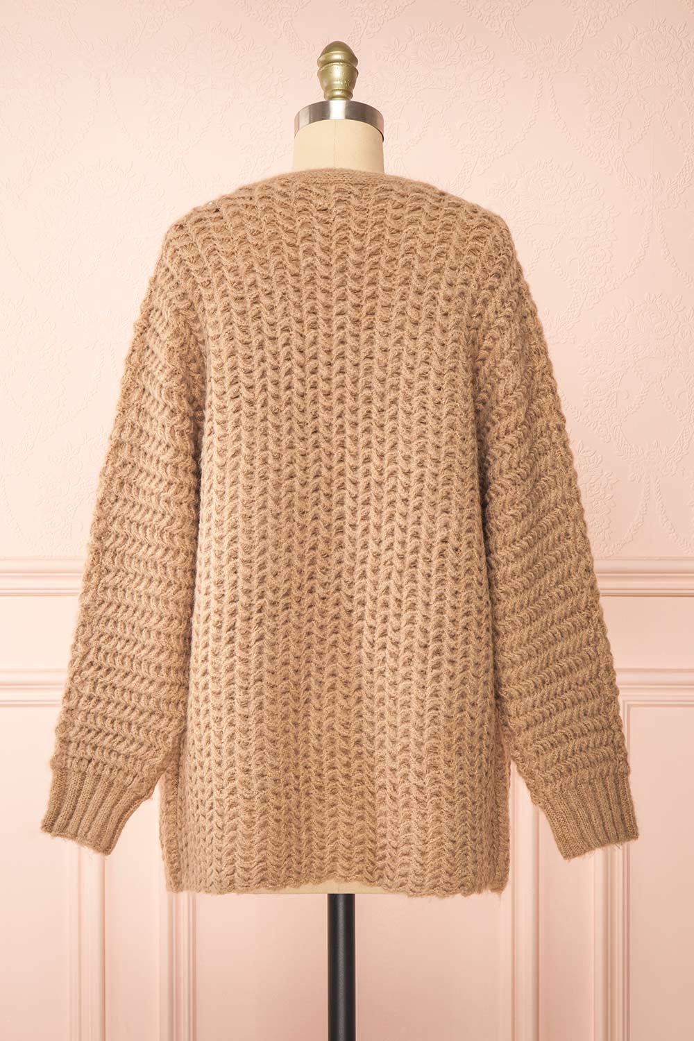 Francoise Taupe | Knit Open-Front Cardigan