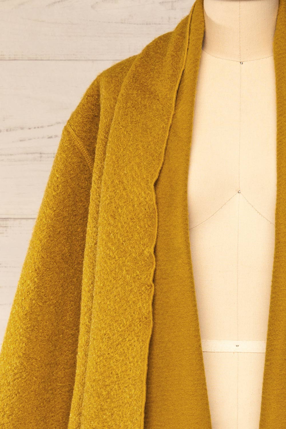 Funafuti Chartreuse | Long Open Felt Cardigan