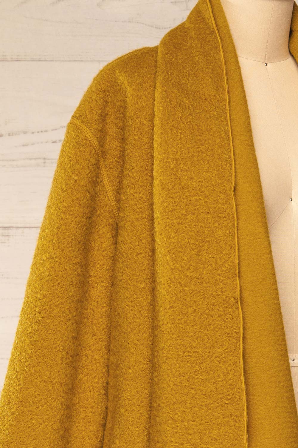 Funafuti Chartreuse | Long Open Felt Cardigan