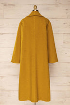 Funafuti Chartreuse | Long Open Felt Cardigan