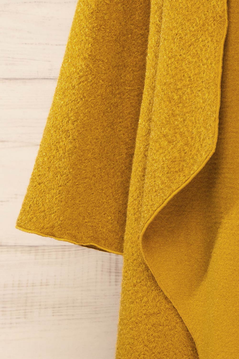 Funafuti Chartreuse | Long Open Felt Cardigan