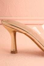 Goldor | Golden Heeled Sandal with Clear Straps