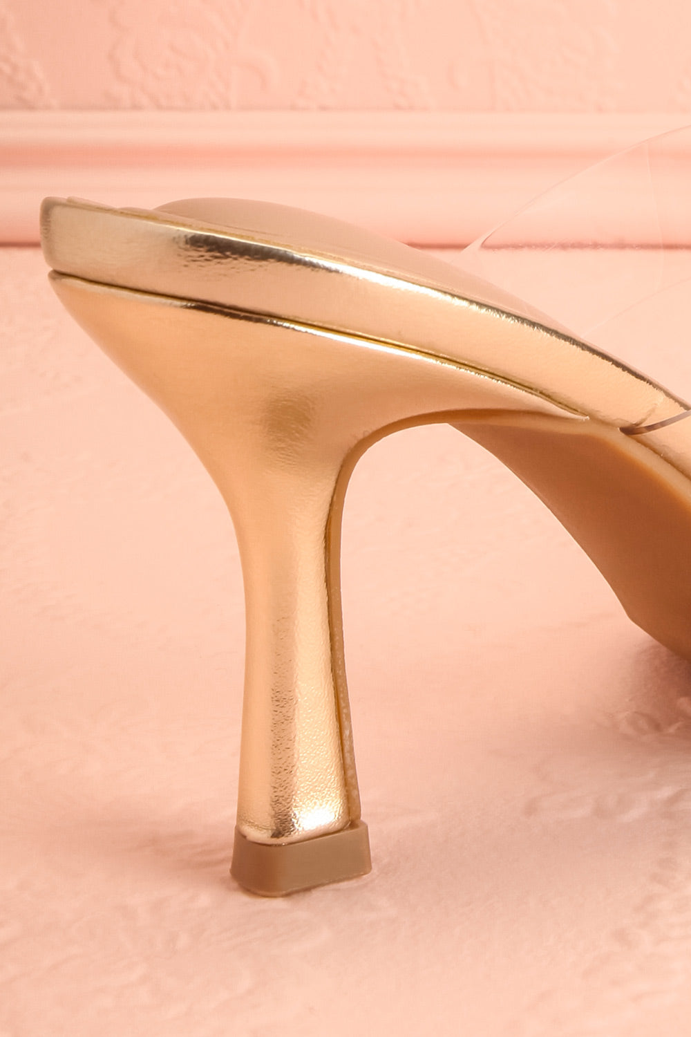 Goldor | Golden Heeled Sandal with Clear Straps
