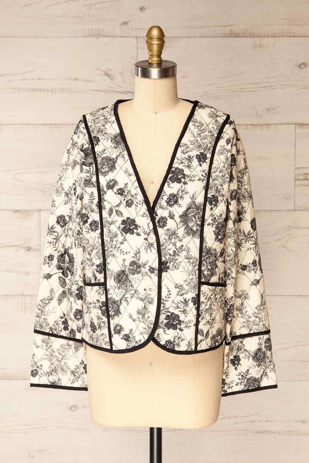 Gorizia | Quilted Floral Jacket with Contrast Trim
