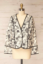 Gorizia | Quilted Floral Jacket with Contrast Trim