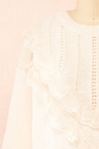 Ingrid | Knit Sweater w/ Ruffled Lace