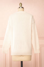 Ingrid | Knit Sweater w/ Ruffled Lace