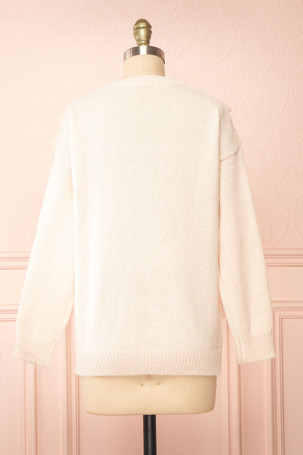Ingrid | Knit Sweater w/ Ruffled Lace