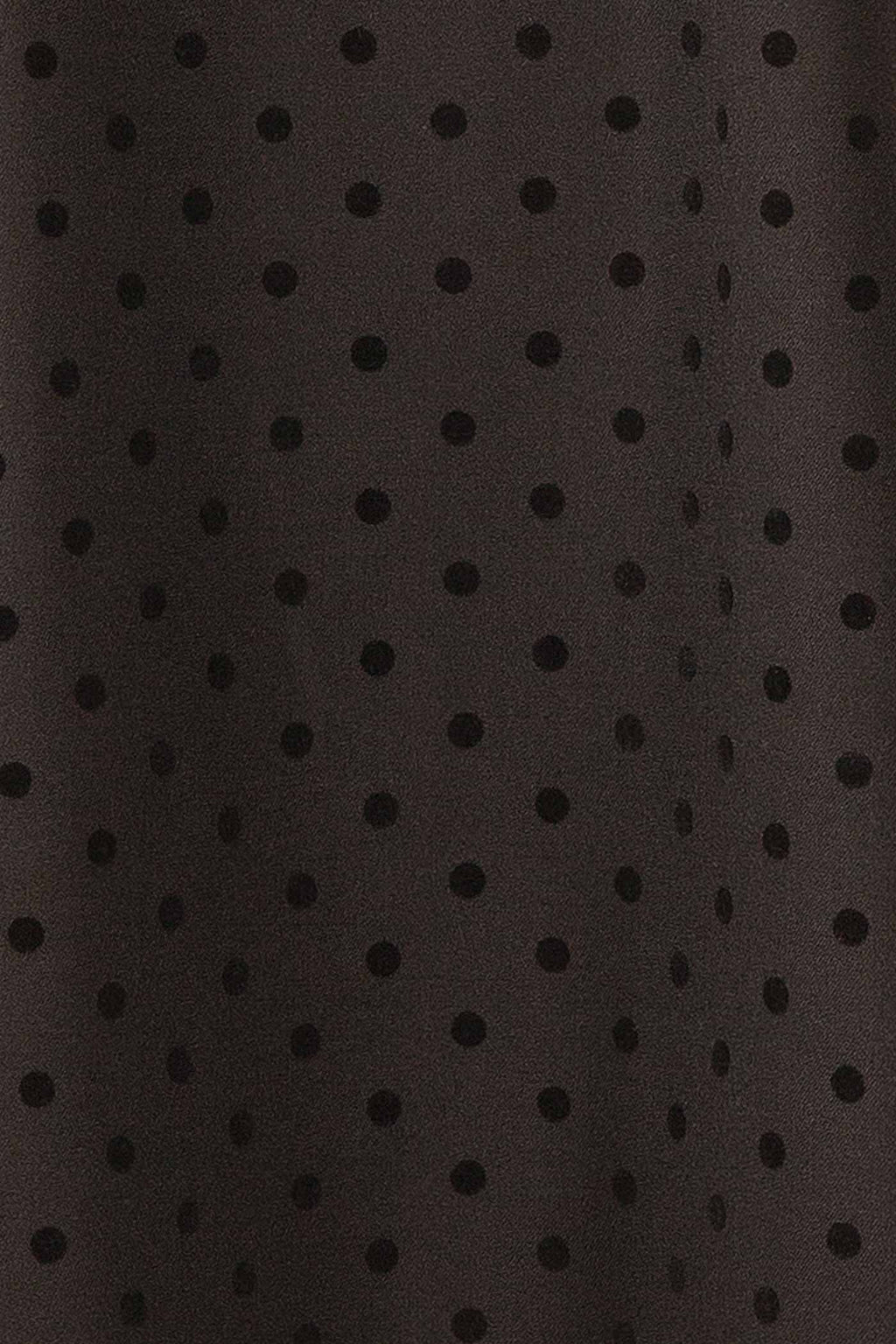 Isalda Black | Polka Dot Mini Dress with White Contrast Bow Detail