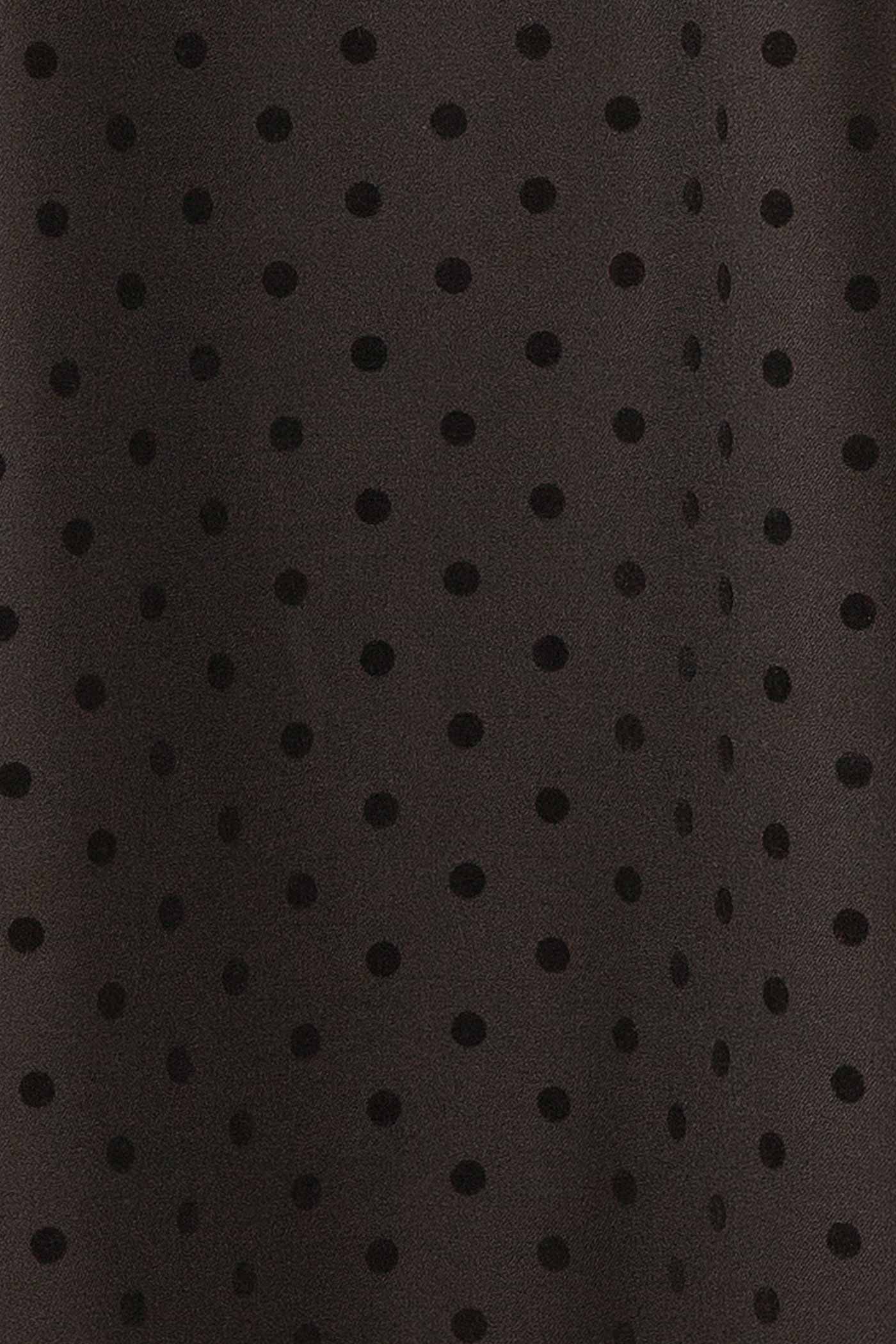 Isalda Black | Polka Dot Mini Dress with White Contrast Bow Detail