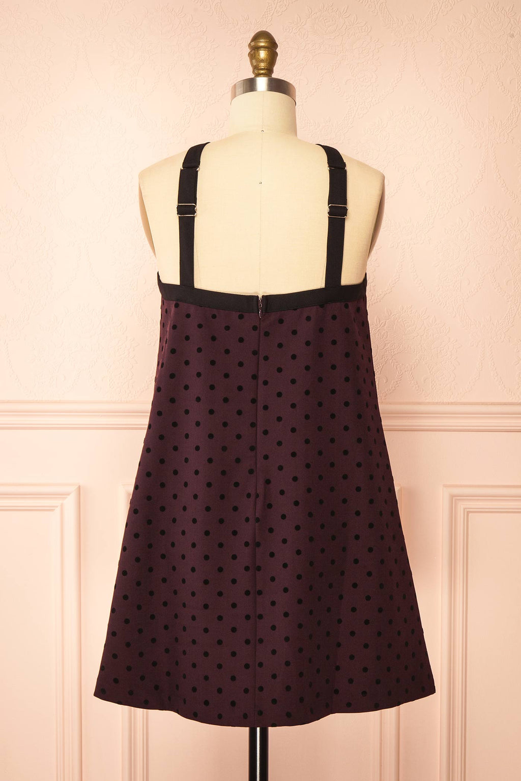 Isalda Purple | Polka Dot Mini Dress with Bow