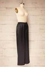 Katihar Black | Satin Straight Leg Pants