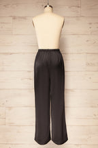 Katihar Black | Satin Straight Leg Pants