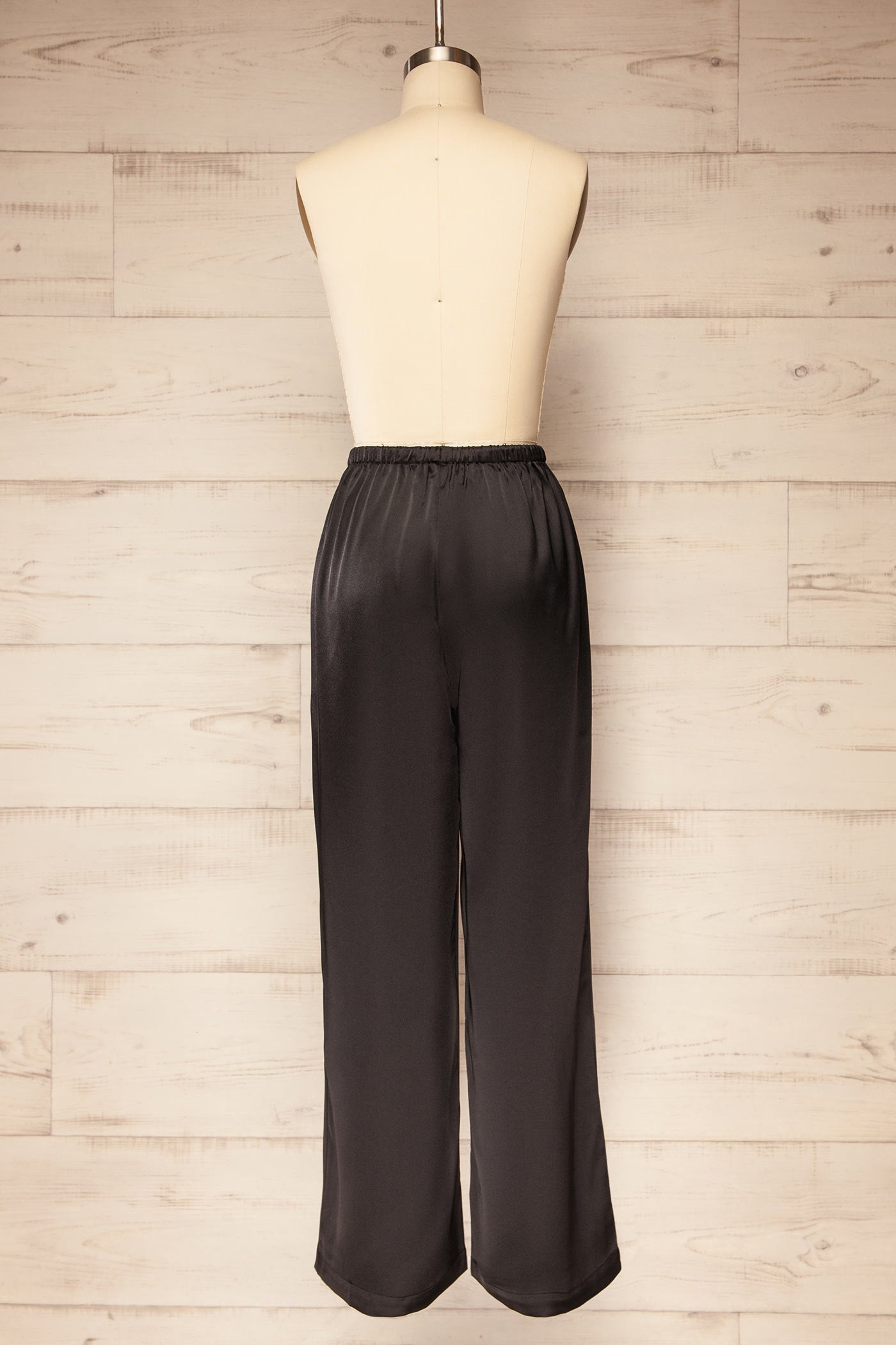 Katihar Black | Satin Straight Leg Pants