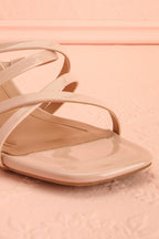 Kuina Beige | Strappy Mid Heel Sandals