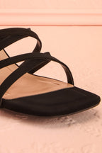 Kuina Black | Strappy Mid Heel Sandals