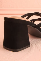 Kuina Black | Strappy Mid Heel Sandals