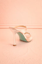 Lacie Blush | Satin Pearl Strappy Heels
