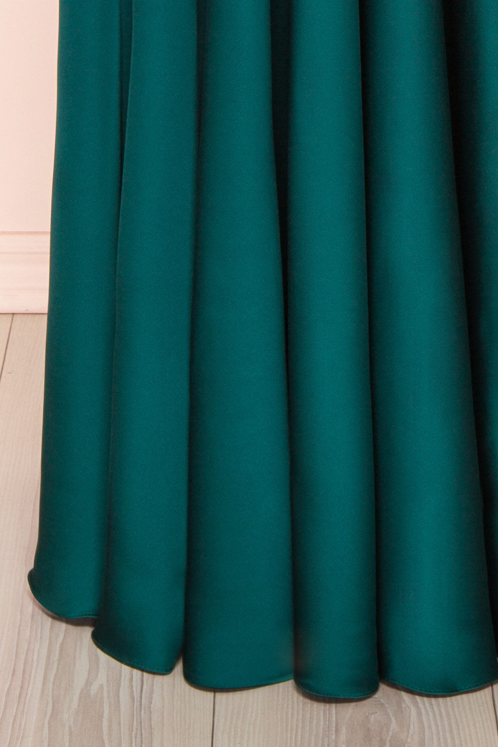 Lizza Green | Satin Maxi Dress with Slit