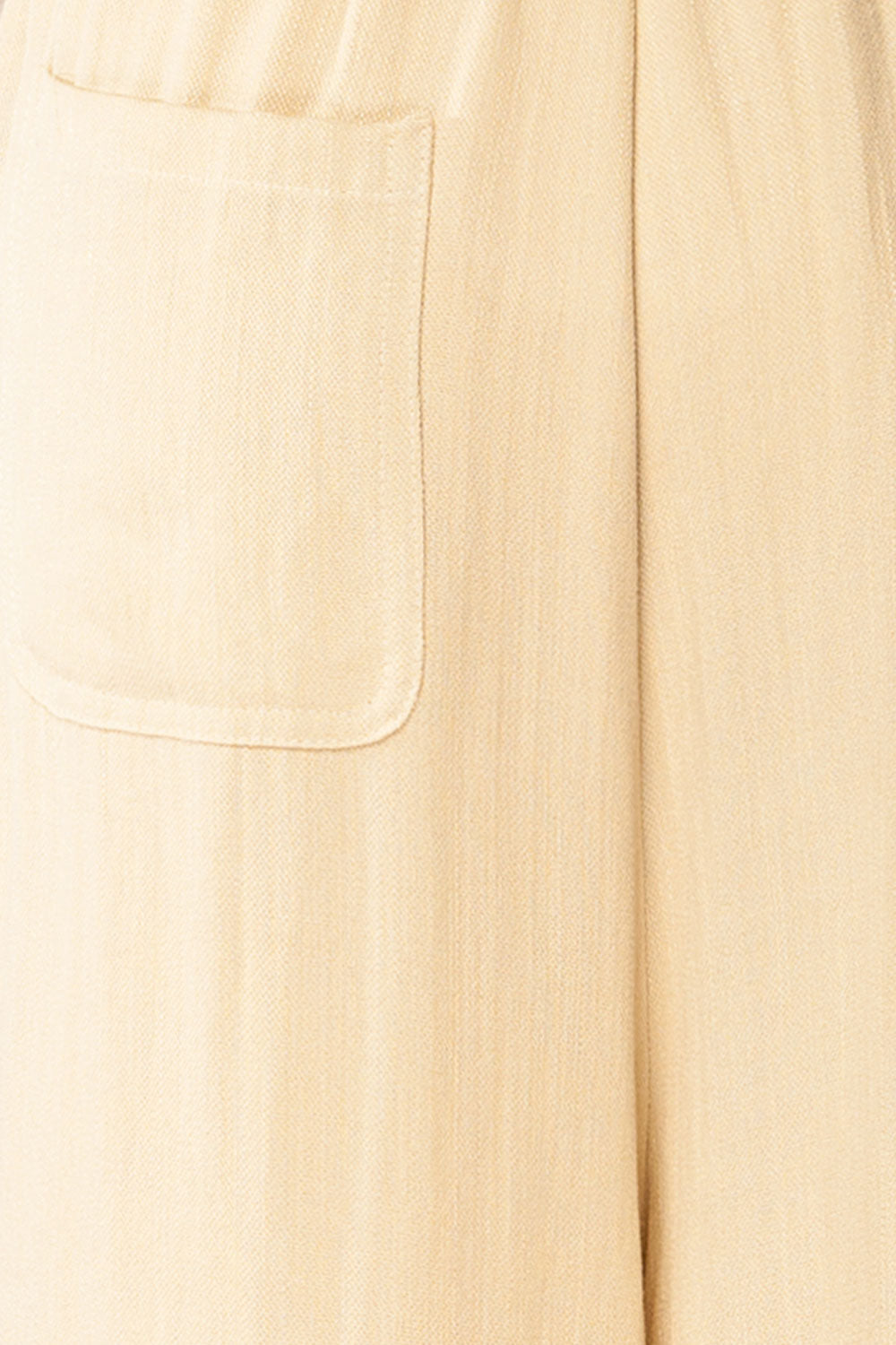 Lunglei Beige | Wide-Leg Pants with Front Pleat Details
