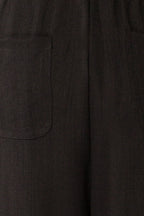 Lunglei Black | Wide-Leg Pants with Front Pleat Details