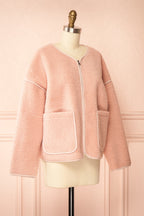 Madja | Pink Oversize Curly Jacket