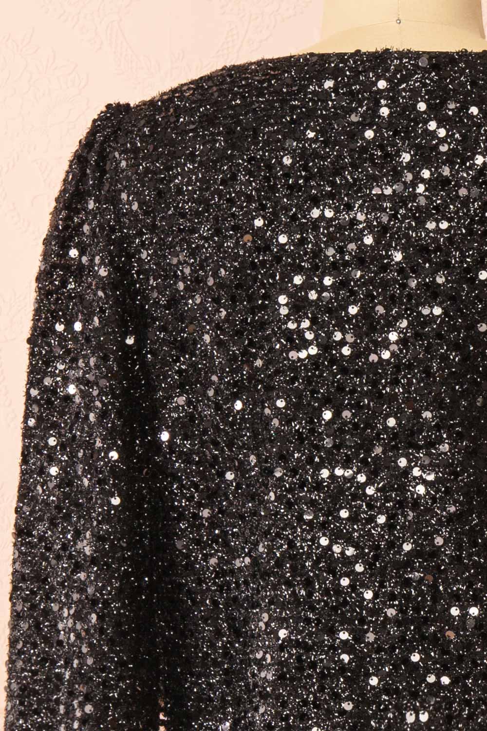 Maeline | Black Sequins Cardigan w/ Bows