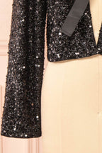 Maeline | Black Sequins Cardigan w/ Bows