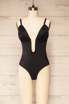 Malibu | Black Plunging Neckline Bodysuit