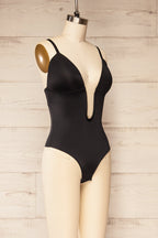 Malibu | Black Plunging Neckline Bodysuit