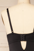 Malibu | Black Plunging Neckline Bodysuit