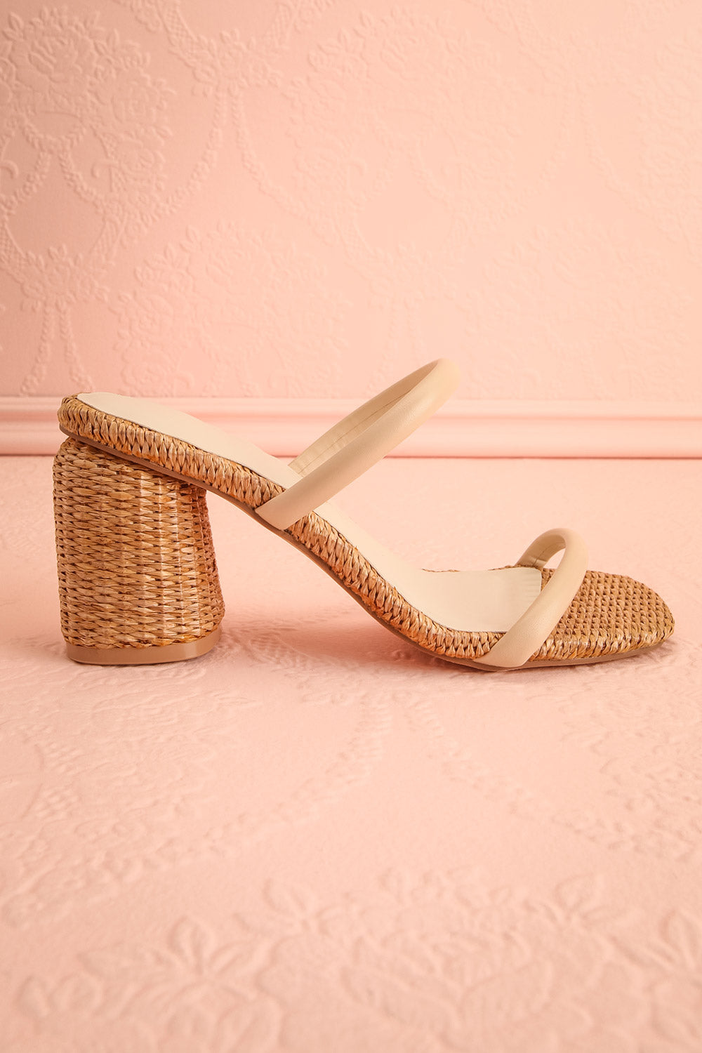 Margarite | Rattan Sandals with Block Heel