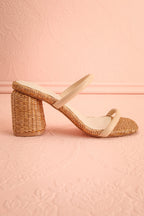 Margarite | Rattan Sandals with Block Heel