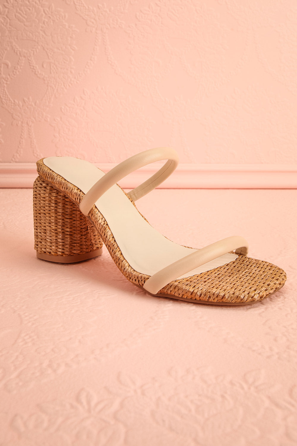 Margarite | Rattan Sandals with Block Heel