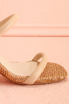 Margarite | Rattan Sandals with Block Heel