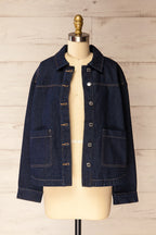 Matera Dark Wash | Denim Button-Up Jacket with Pockets